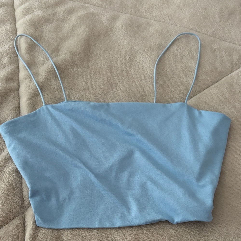 SHEIN Sky Blue Spaghetti Strap Tank Top